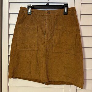 Khaki corduroy skirt